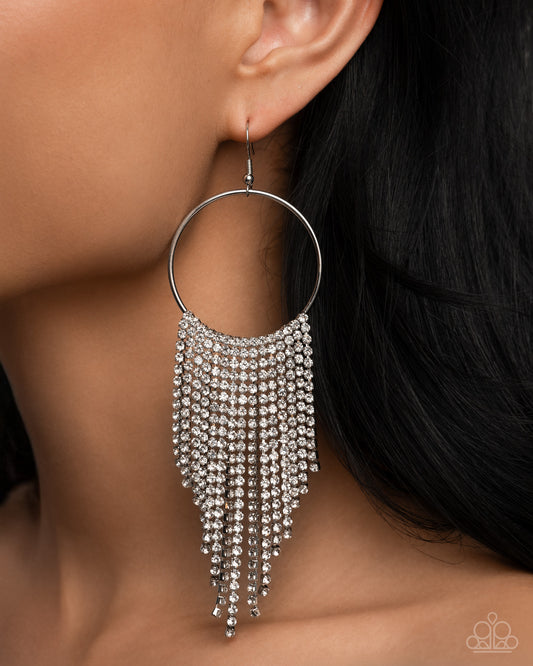Paparazzi Accessories - Streamlined Shimmer - White Earring