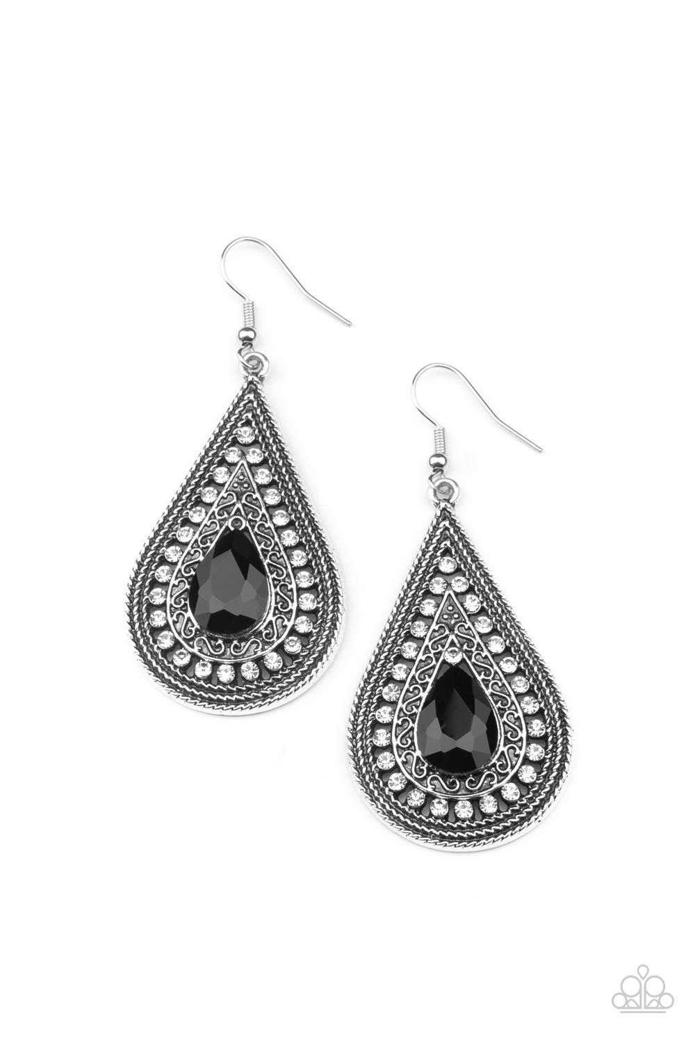 Paparazzi Accessories - Metro Masquerade - Black Earring