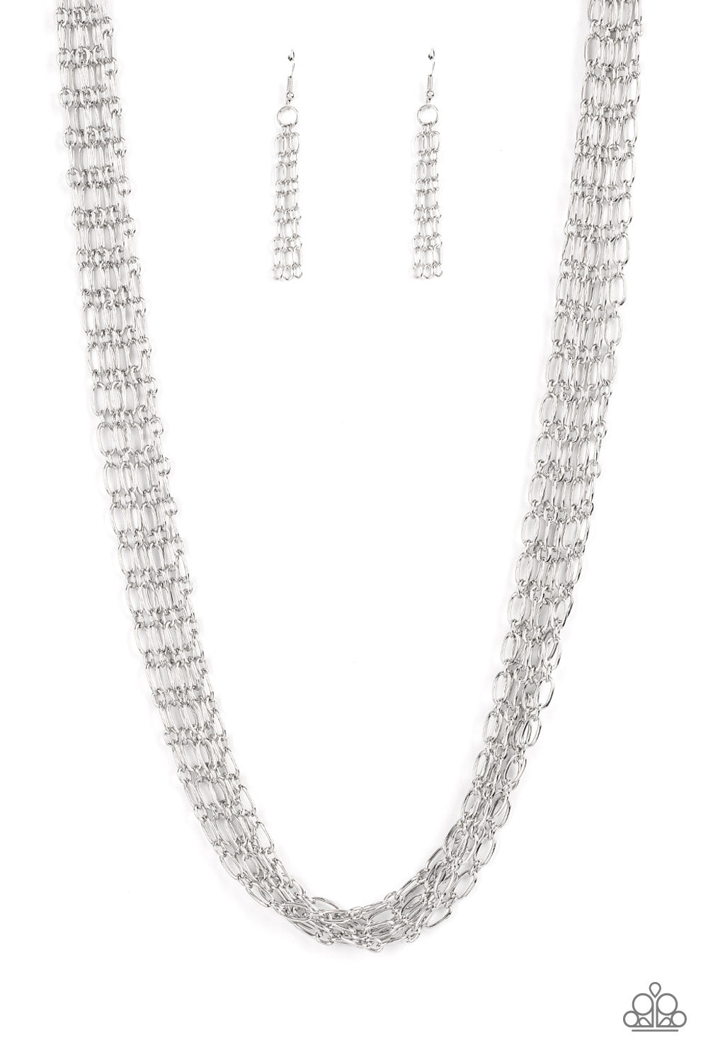 Paparazzi Accessories - Dynamite Dynamo - Silver Necklace