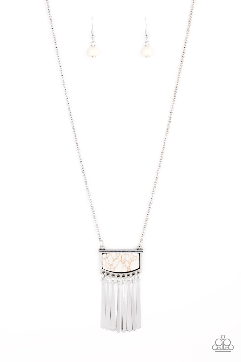 Paparazzi Accessories - Plateau Pioneer - White Necklace