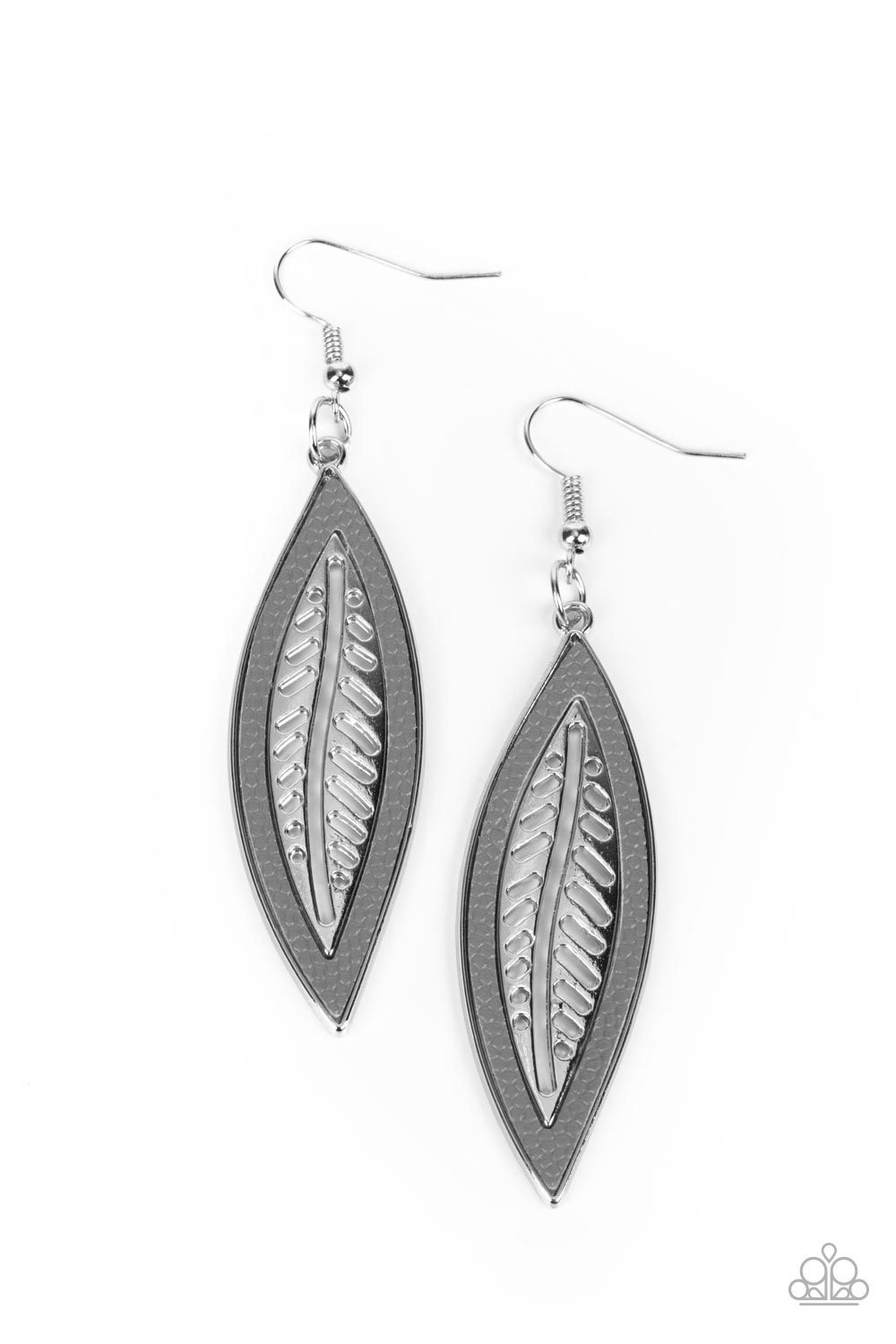 Paparazzi Accessories - Leather Lagoon - Silver Earring