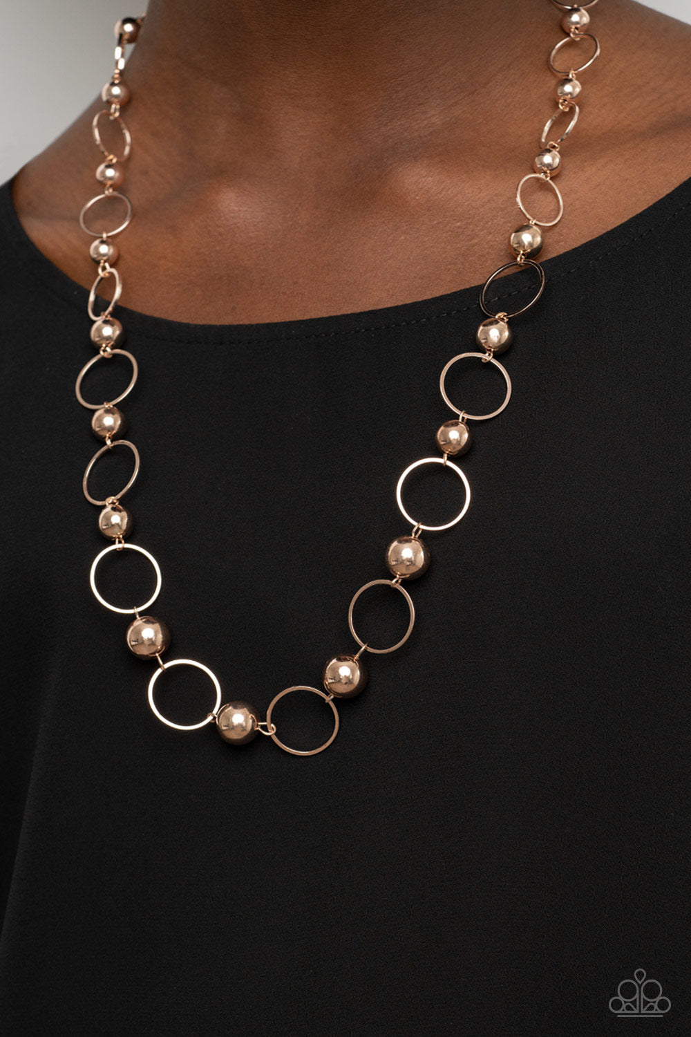 Paparazzi Accessories - Metro Milestone - Rose Gold Necklace