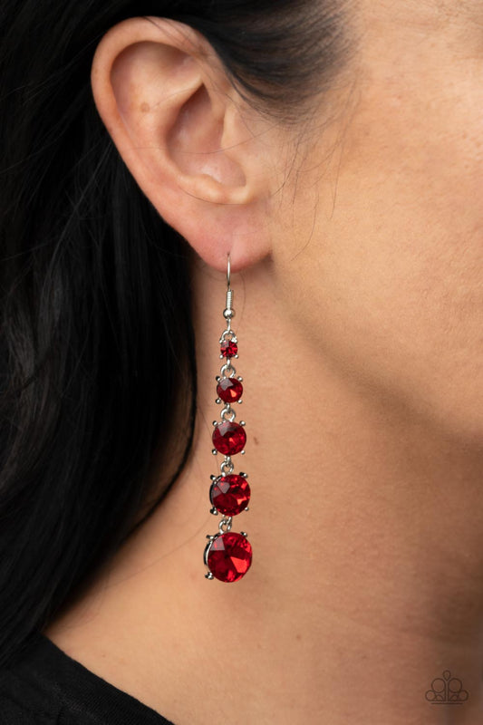 Paparazzi Accessories - Red Carpet Charmer - Red Earring
