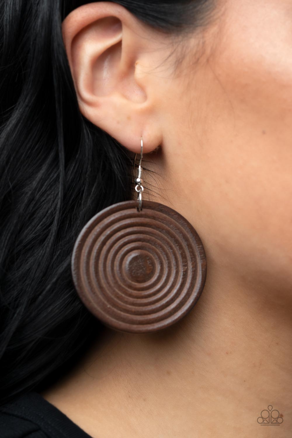 Paparazzi Accessories - Caribbean Cymbal - Brown Earring