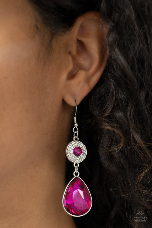 Paparazzi Accessories - Collecting My Royalties - Pink Earring