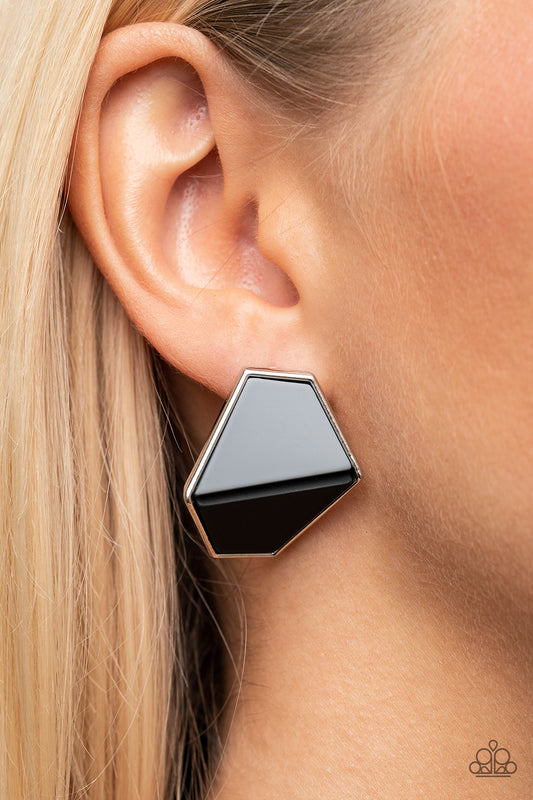 Paparazzi Accessories - Generically Geometric - Black Earring