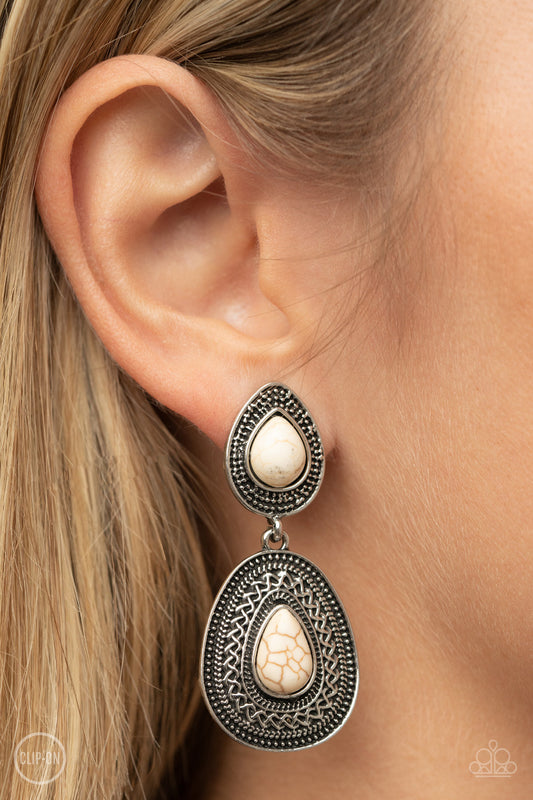 Paparazzi Accessories - Country Soul - White Earring