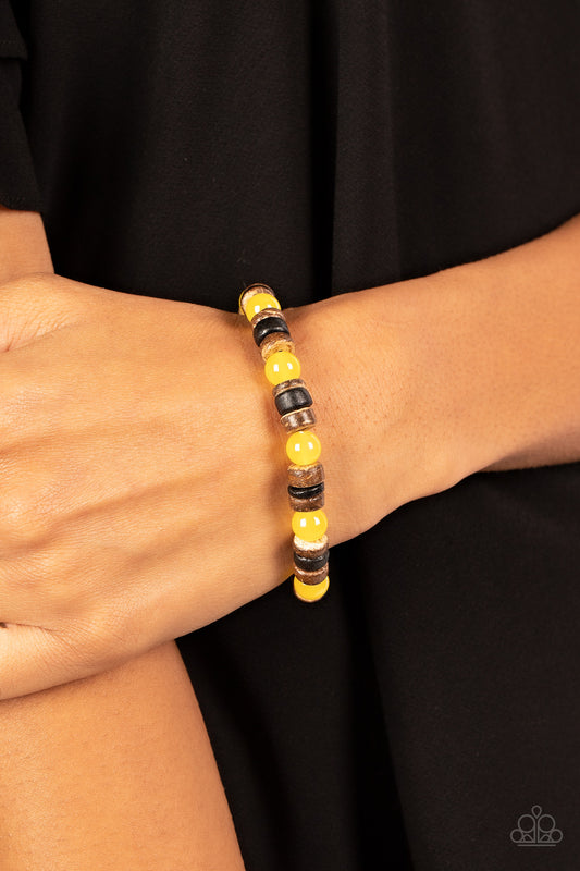 Paparazzi Accessories - Durango Drifter - Yellow Bracelet