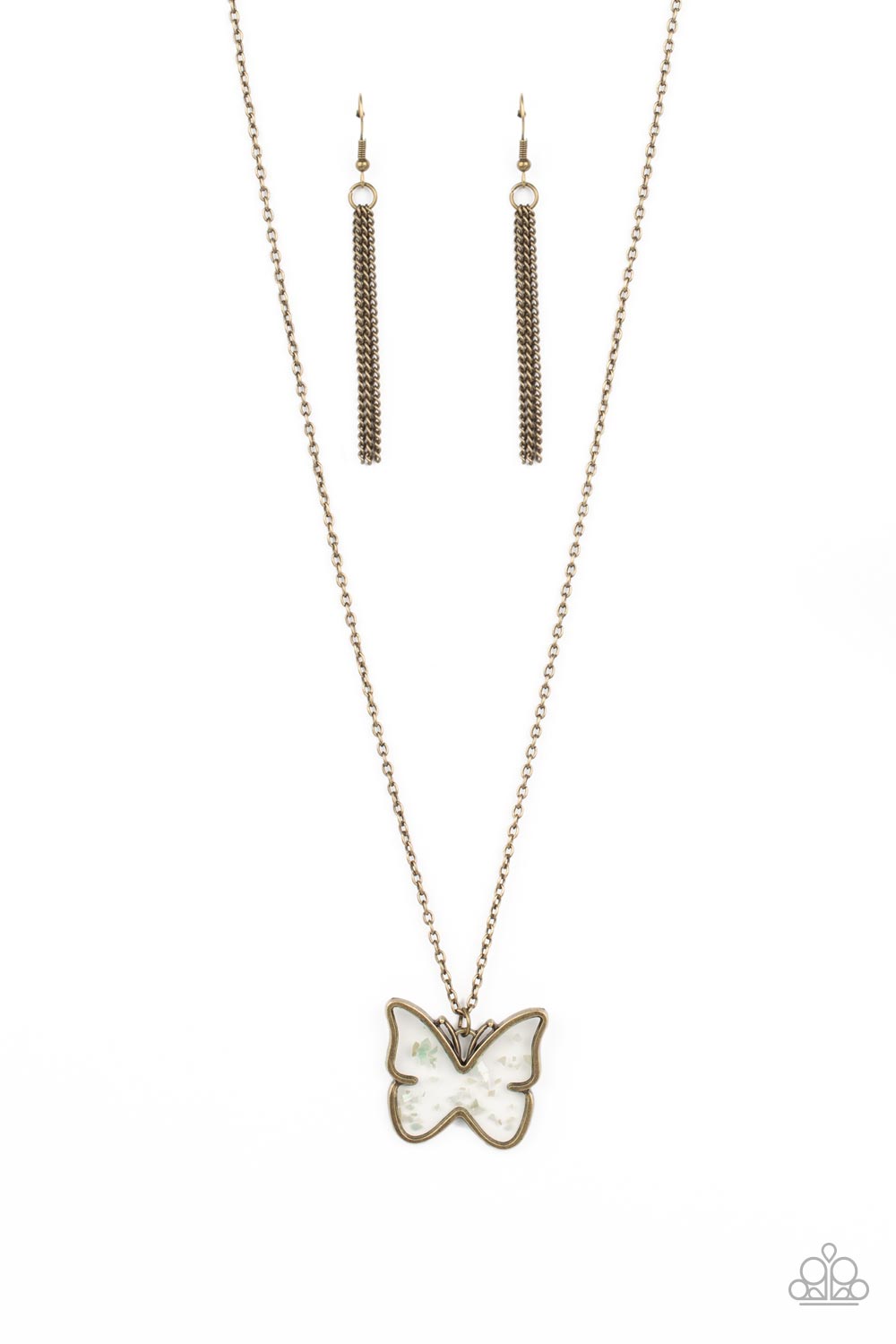 Paparazzi Accessories - Gives Me Butterflies - Brass Necklace