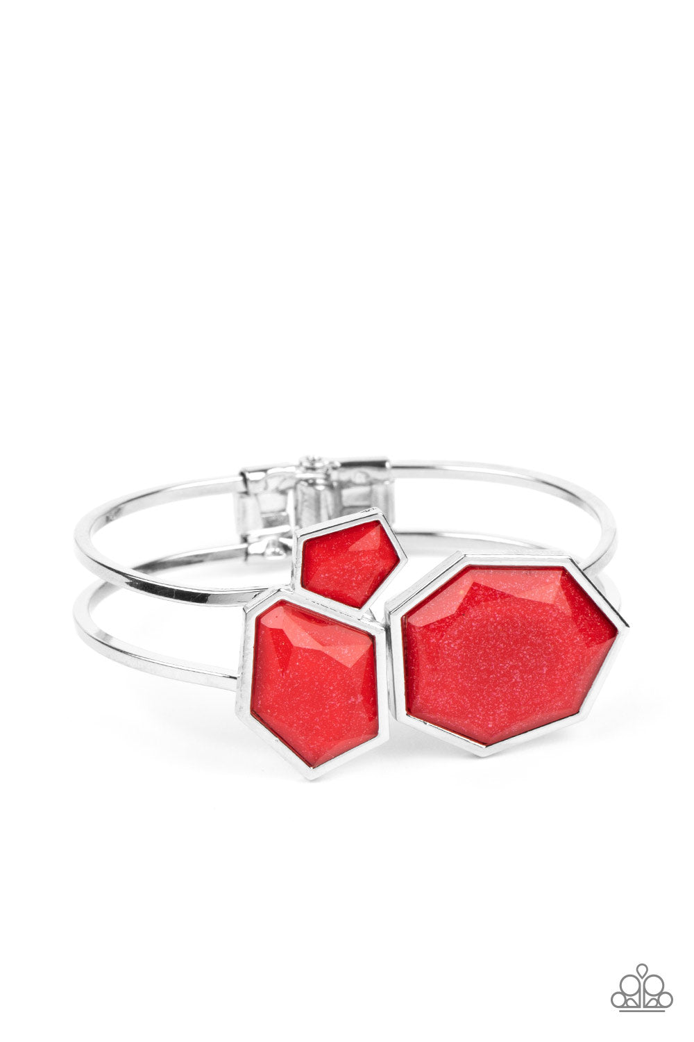 Paparazzi Accessories - Tourist TRAPEZOID - Red Bracelet