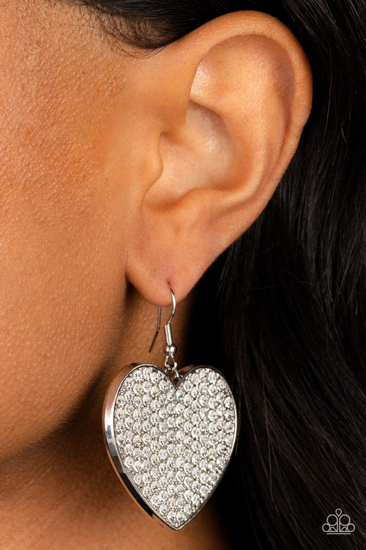 Paparazzi Accessories - Romantic Reign - White Earrings