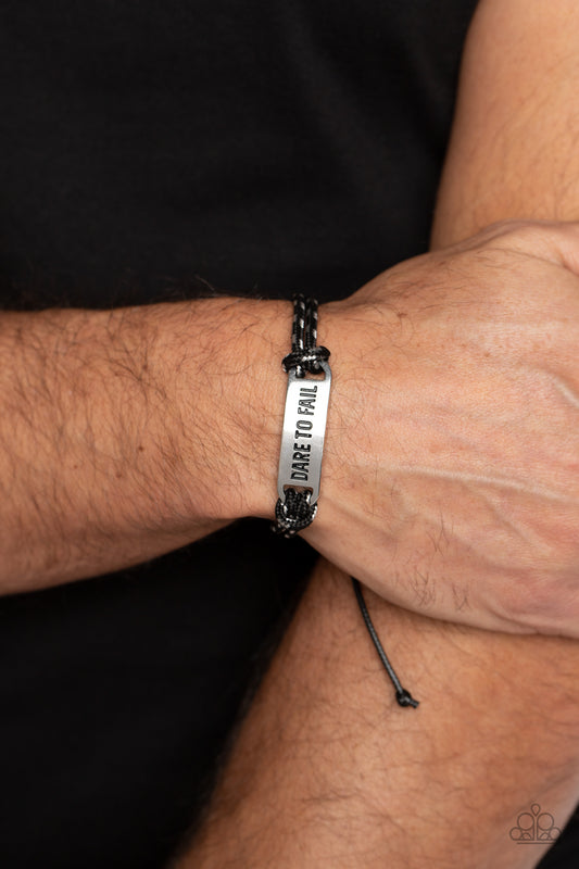 Paparazzi Accessories - Dare to Fail - Black Braclet