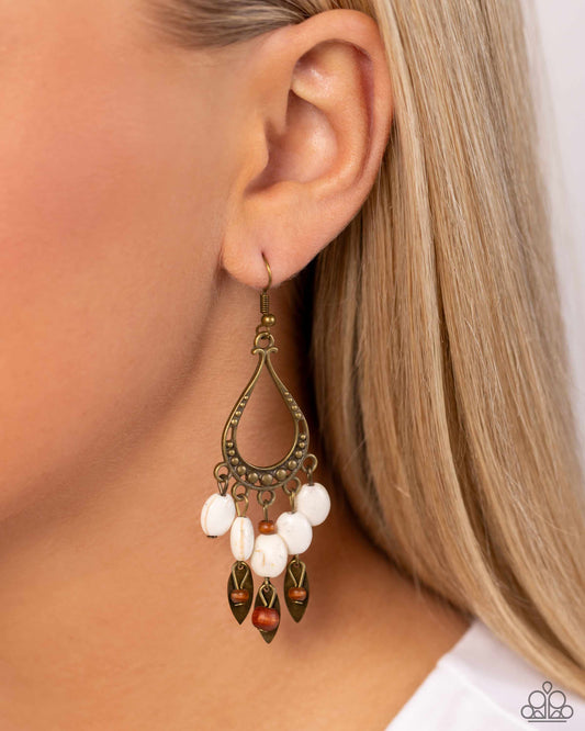 Paparazzi Accessories - Adobe Air - Brass Earring