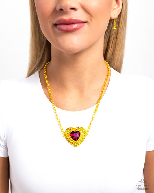 Paparazzi Accessories - Locket Leisure - Yellow Necklace