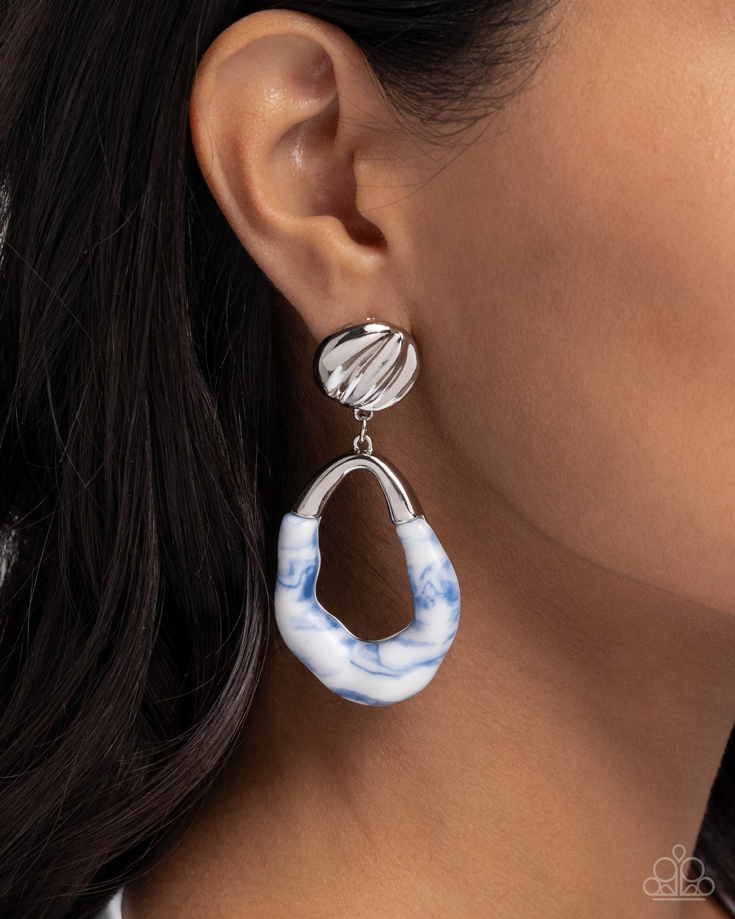 Paparazzi Accessories - High-Sheen Swirls - Blue Earring