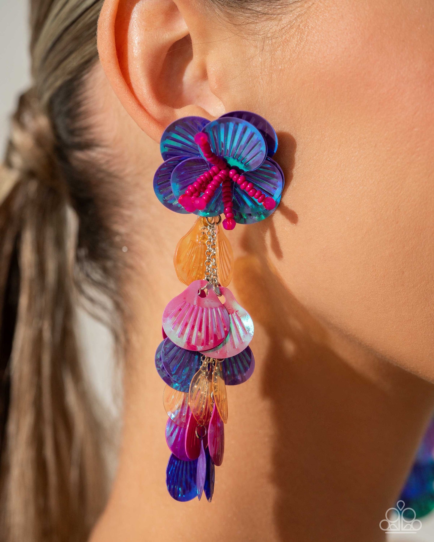 Paparazzi Accessories - Under the Waves - Purple Earring