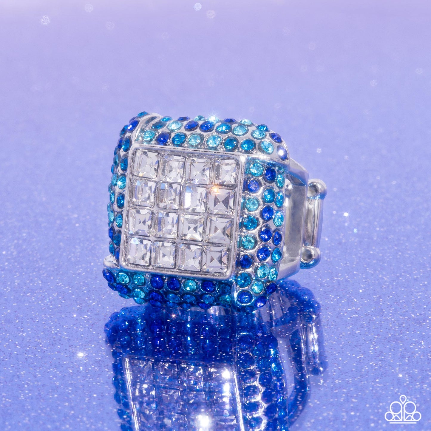 Paparazzi Accessories- Medium SQUARE - Blue Ring