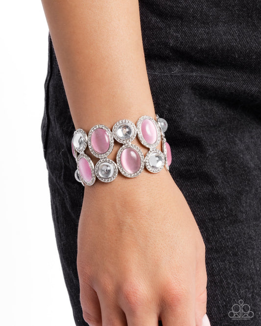 Paparazzi Accessories - Affixed Appeal - Pink Bracelet