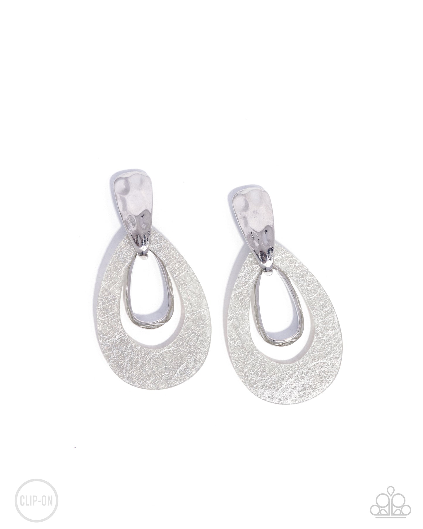 Paparazzi Accessories - Tattered Teardrop - Silver Earring