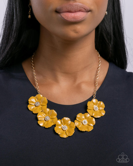 Paparazzi Accessories - Floral Favor - Yellow Necklace