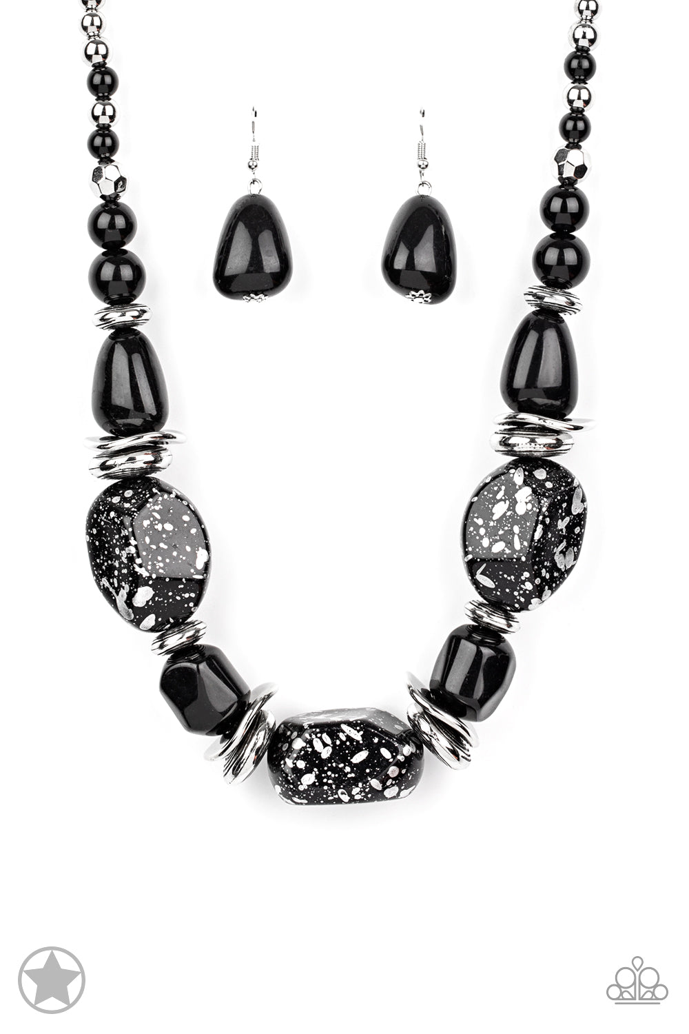 Paparazzi Accessories - -In Good Glazes - Black Necklace