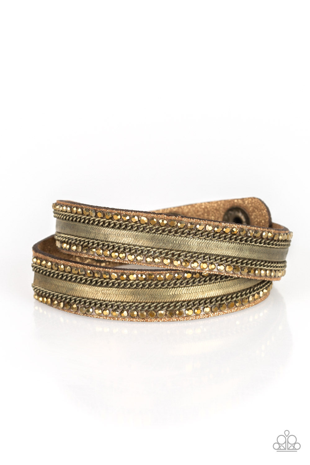 Paparazzi Accessories - Rocker Rivalry - Brass Bracelet