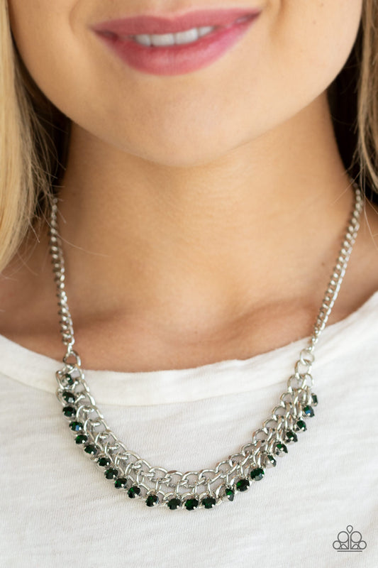 Paparazzi Accessories - Glow and Grind - Green Necklace