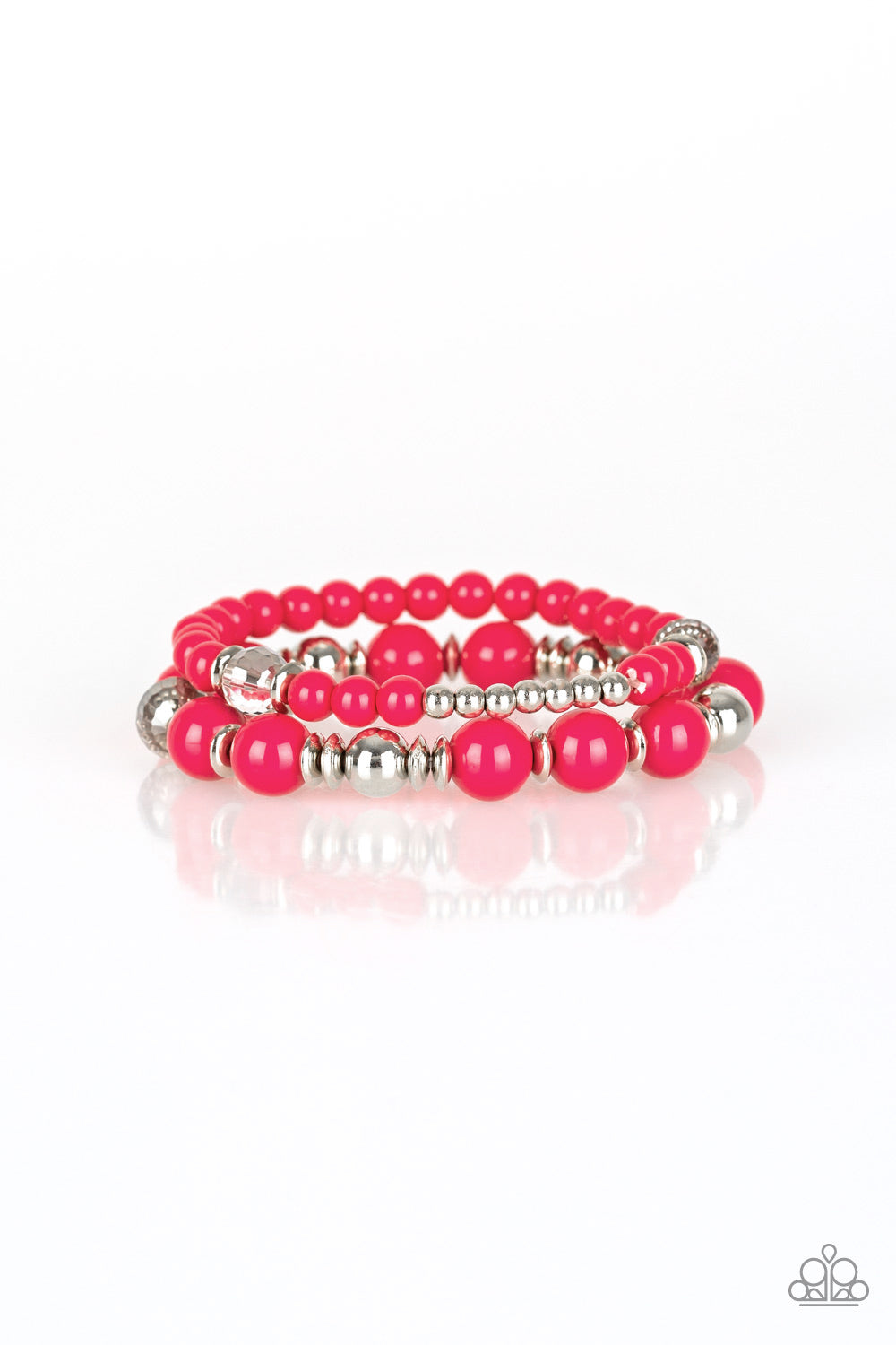 Paparazzi Acessories - Colorful Collisions - Pink Bracelet