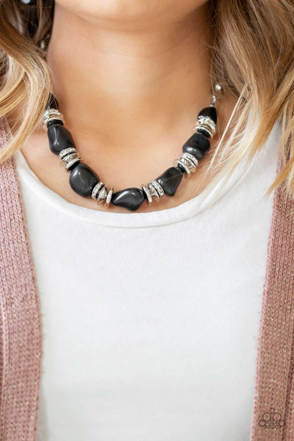 Paparazzi Accessories - Stunningly Stone Age - Black Necklace