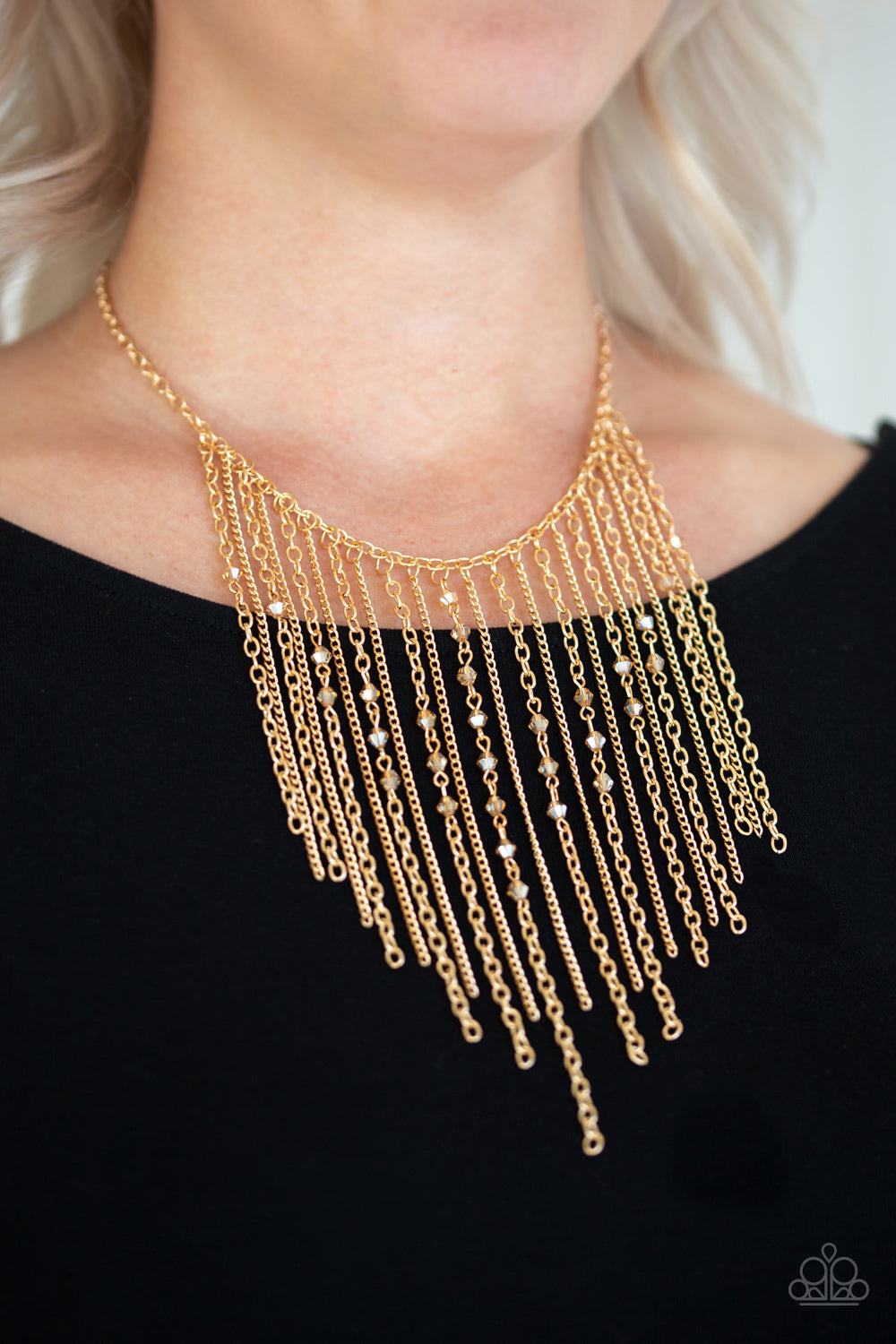 Paparazzi Accessories - First Class Fringe - Gold Necklace