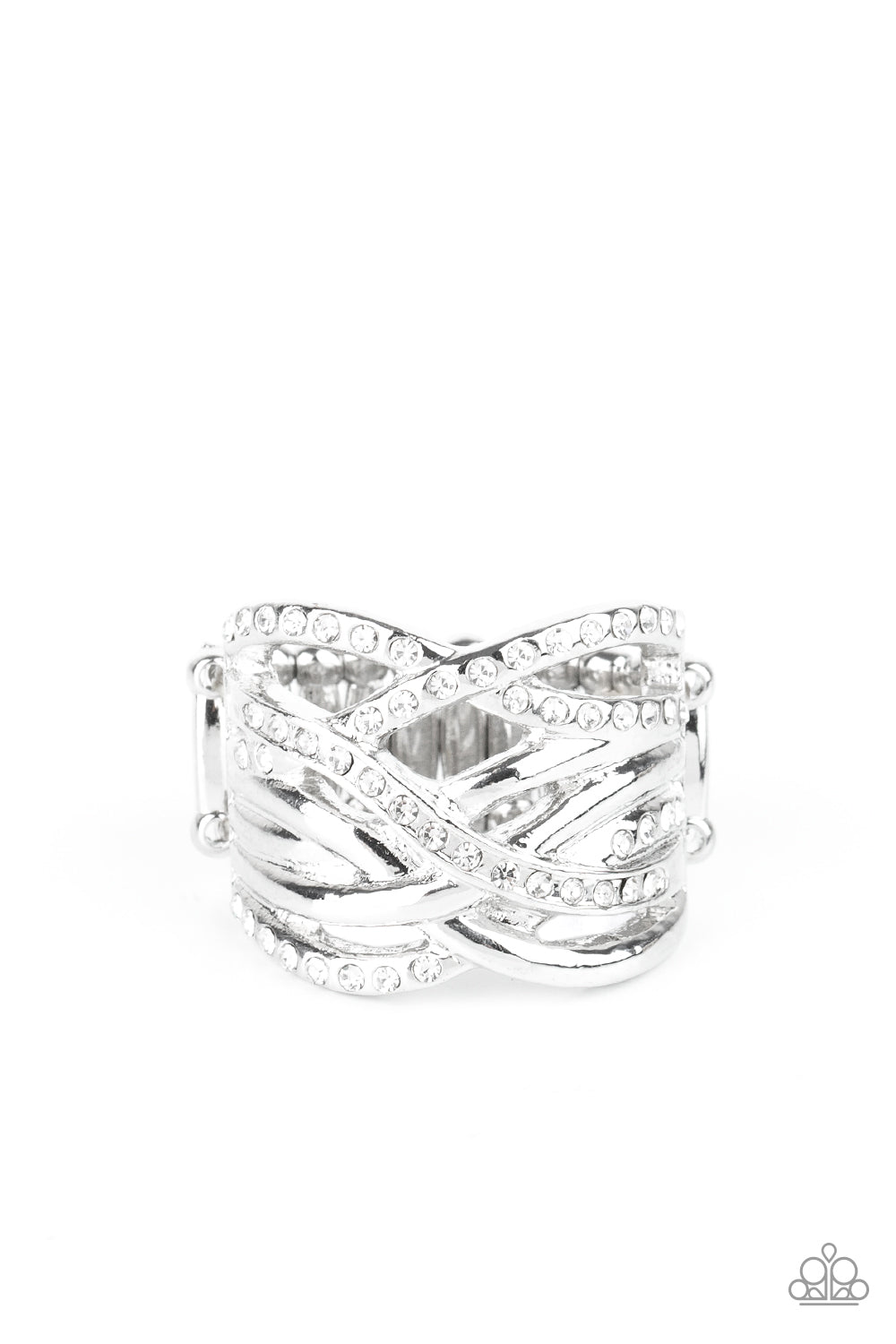 Paparazzi Accessories - High Rollin - White Ring