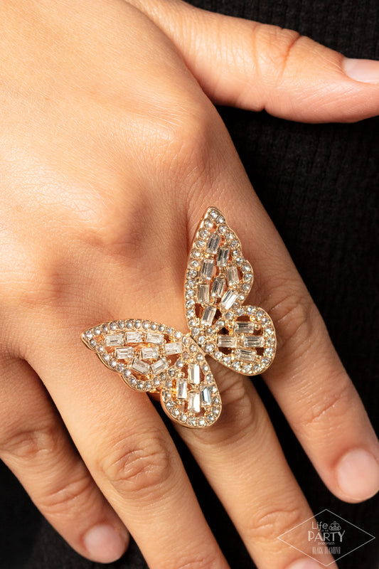 Paparazzi Accessories - Flauntable Flutter - Gold Butterfly Ring