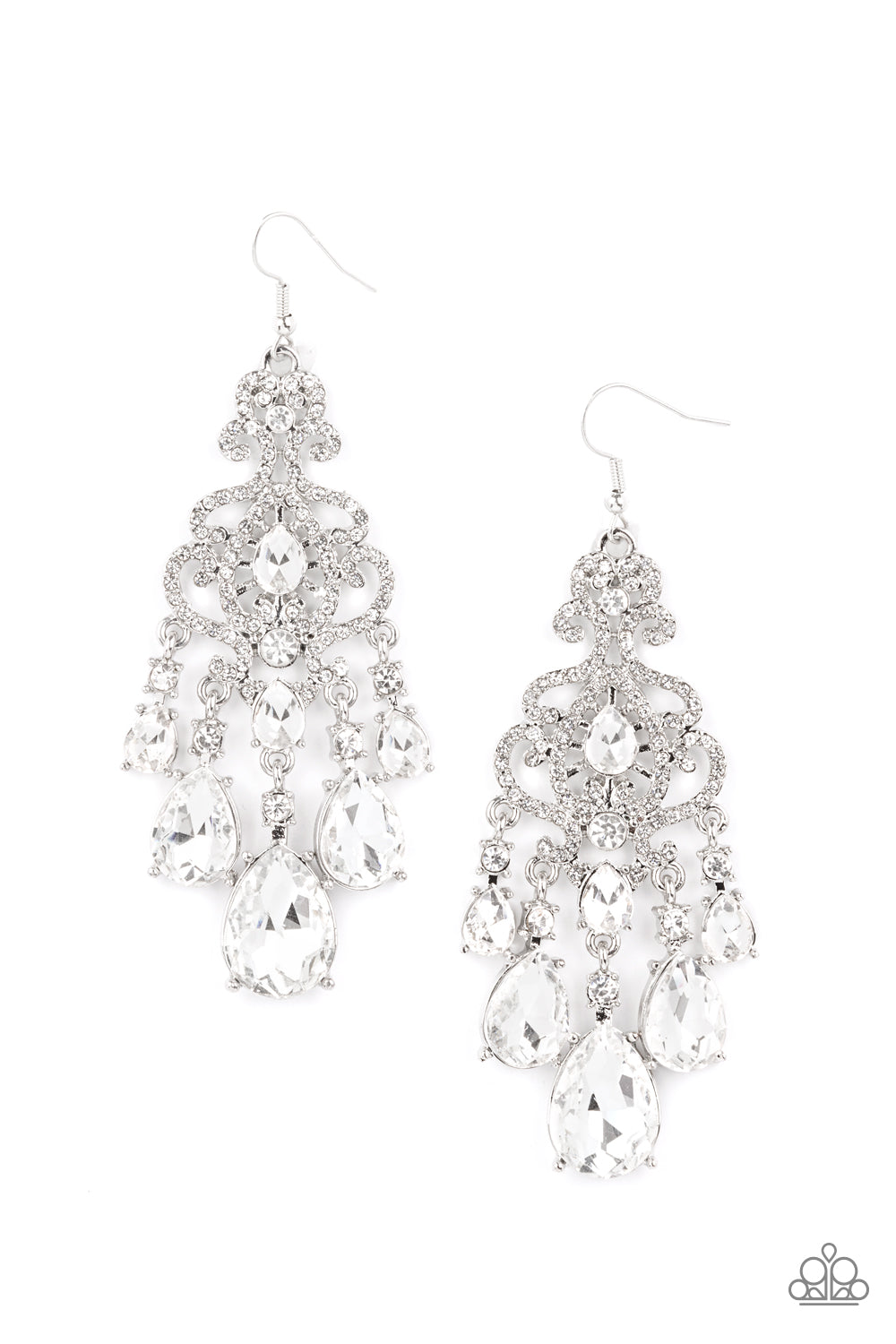 Paparazzi Accessories - Queen Of All Things Sparkly - White Earrings