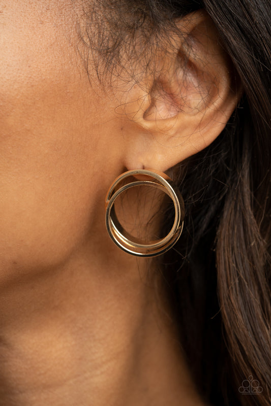 Paparazzi Accessories - Always In The Loop - Gold Earring