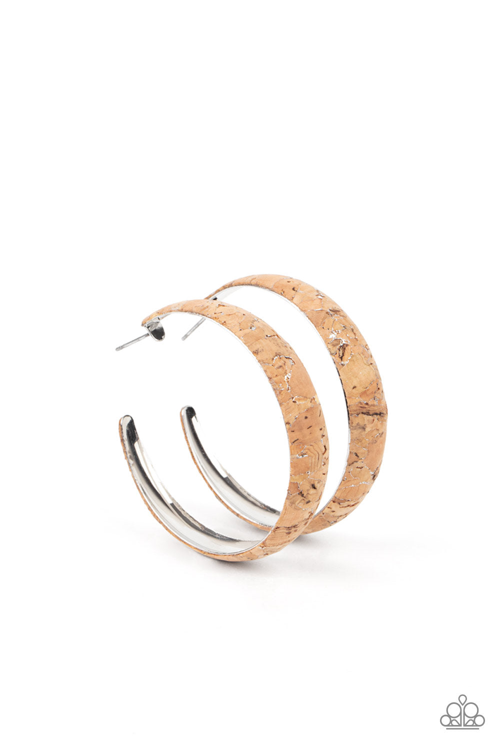 Paparazzi Accessories - A CORK In The Road - Silver Earring