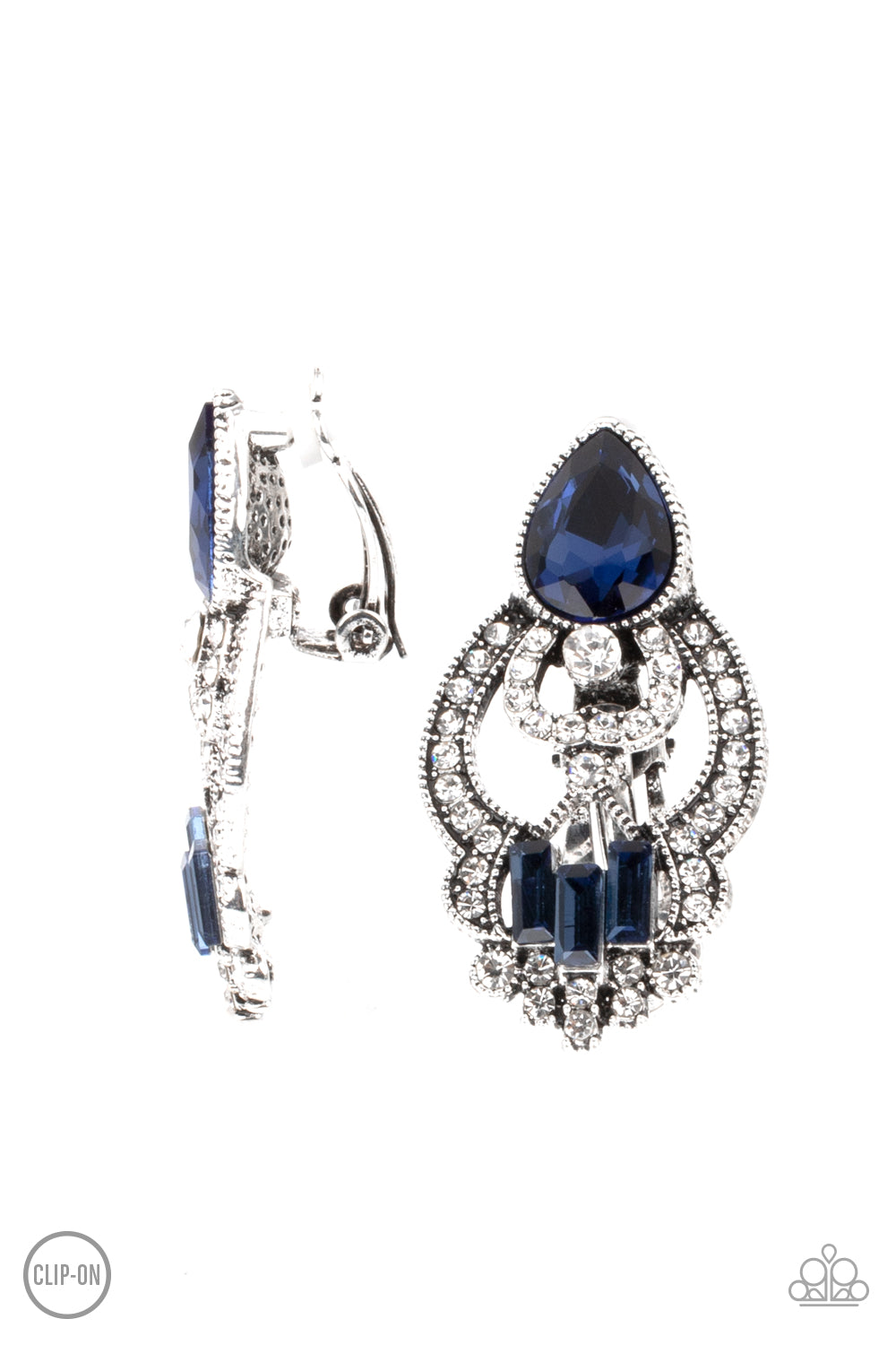 Paparazzi Accessories - Glamour Gauntlet - Blue Earring