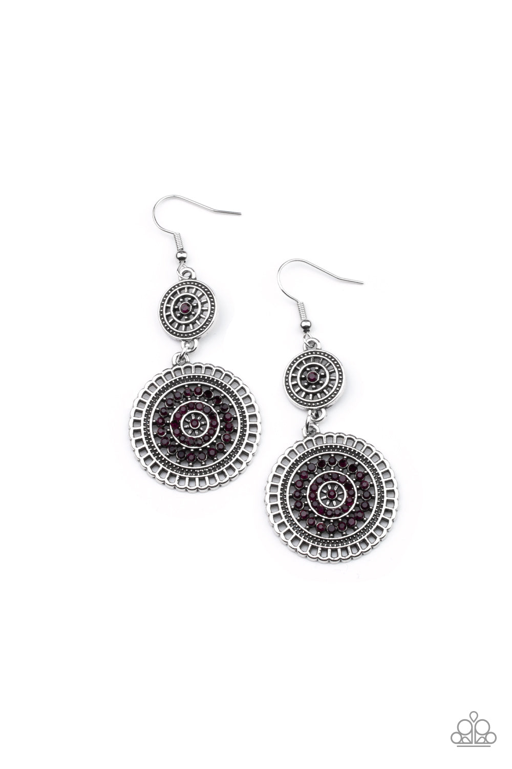 Paparazzi Accessories - Bohemian Bedazzle - Purple Earrings