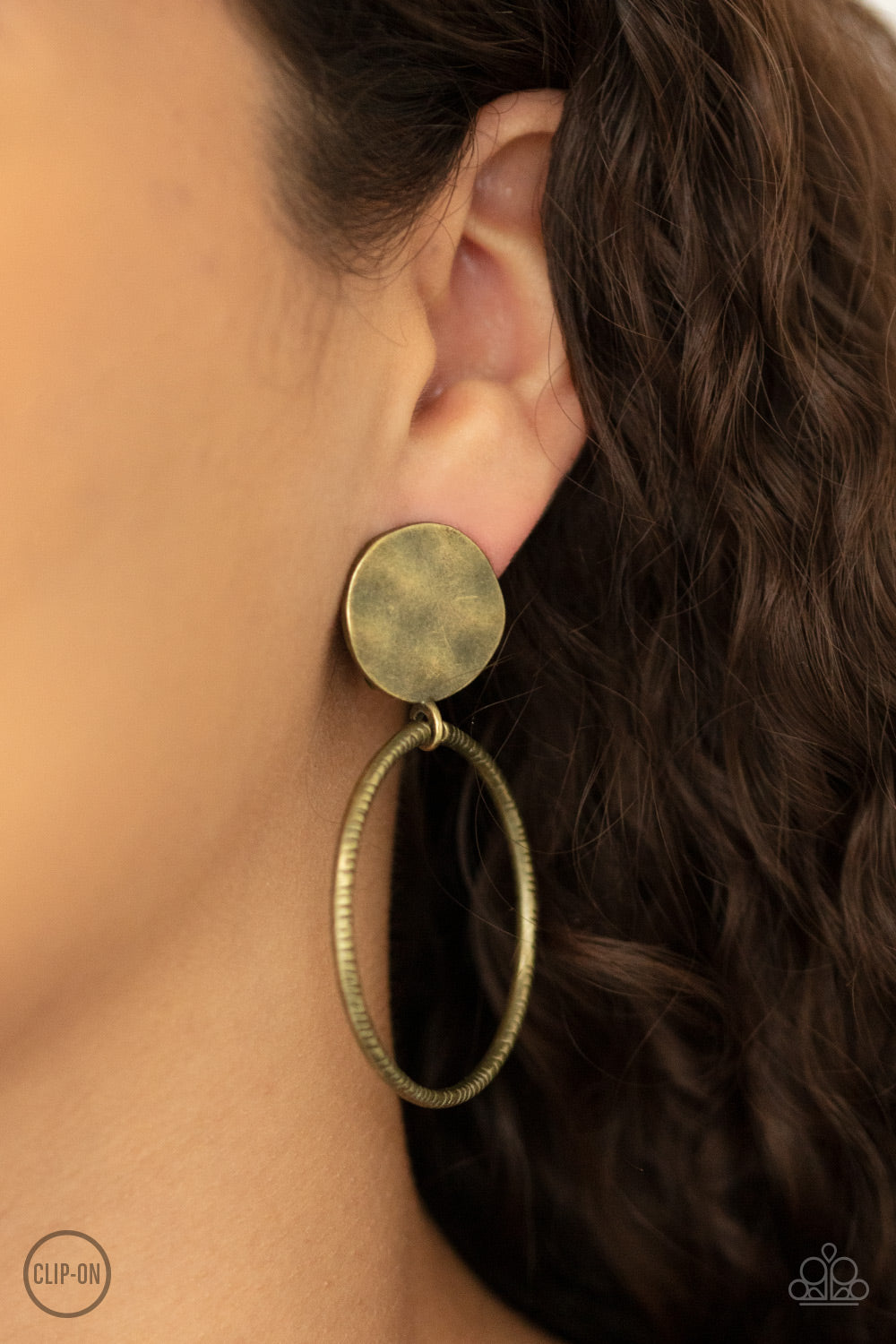 Paparazzi Accessories - Undeniably Urban - Brass Earring