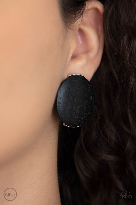 Paparazzi Accessories - WOODWORK It - Black Earring