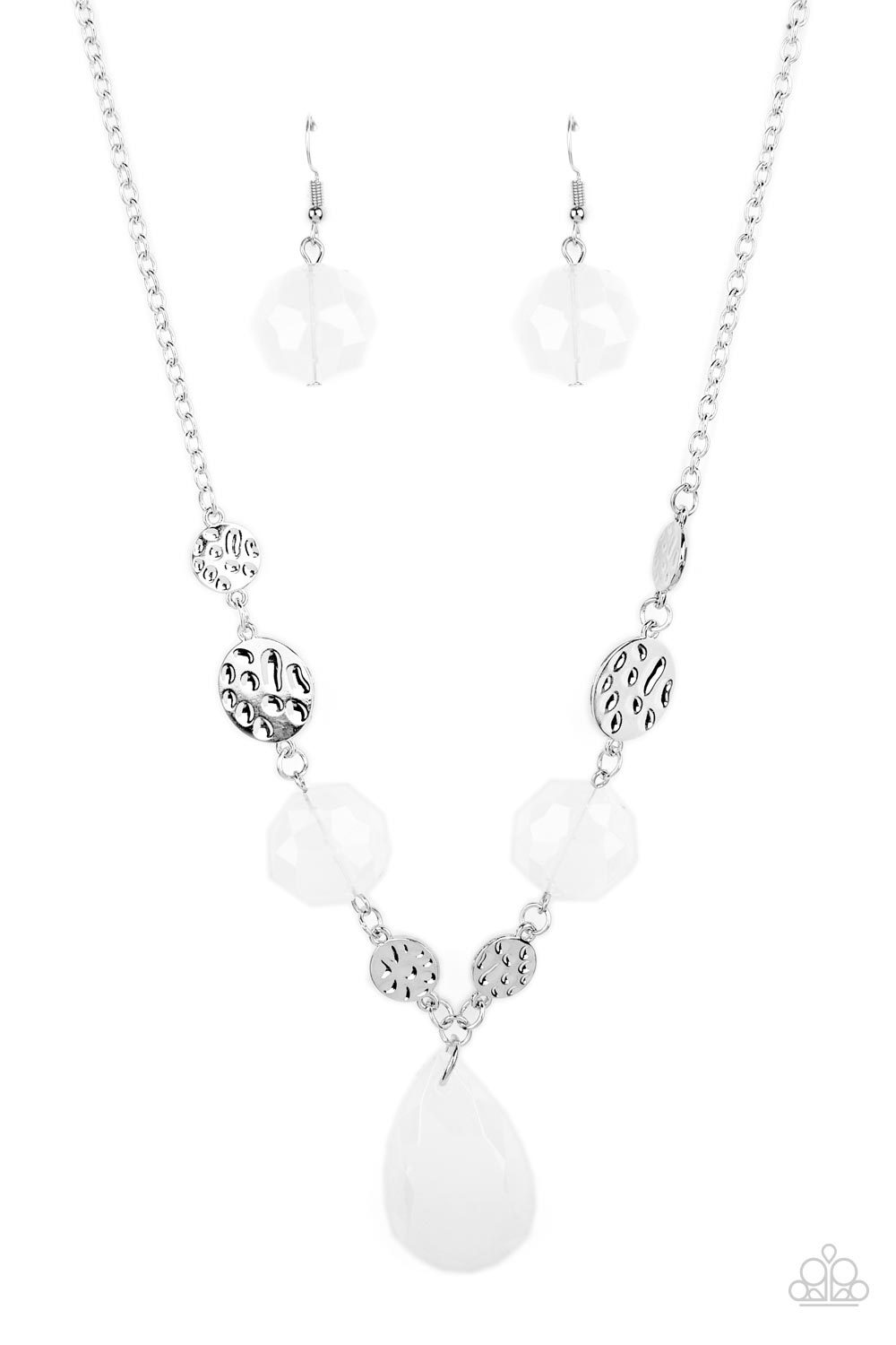 Paparazzi Accessories - DEW What You Wanna DEW - White Necklace