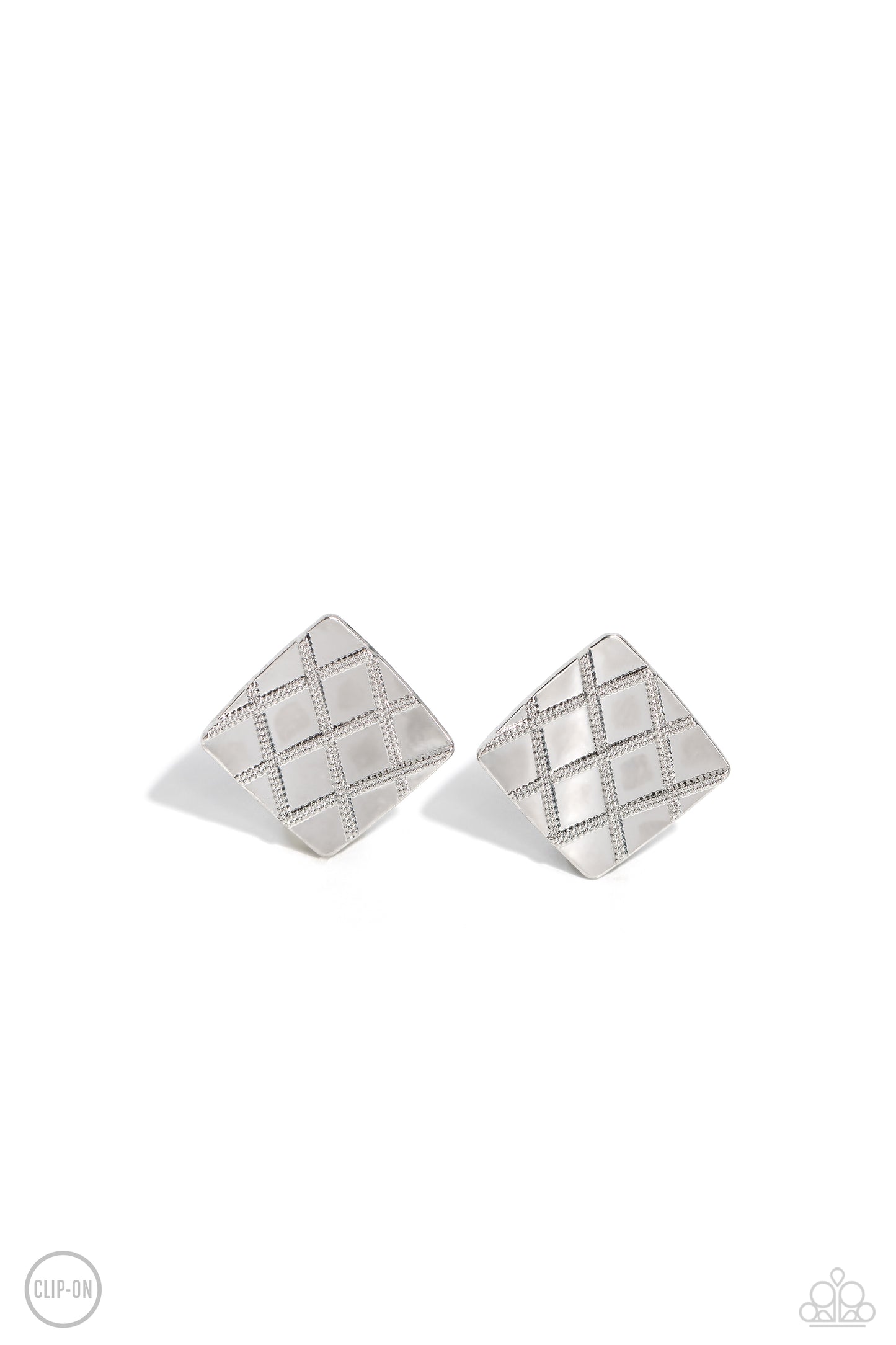 Paparazzi Accessories - PLAID and Simple - Silver Earring