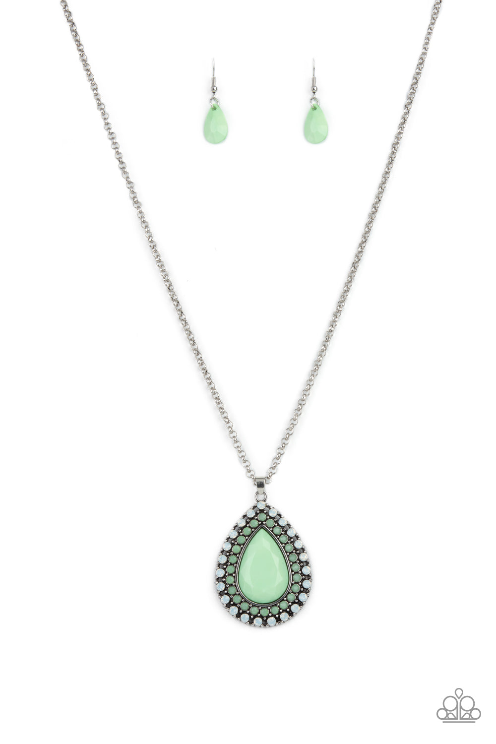 Paparazzi Accessories - DROPLET Like Its Hot - Green Necklace