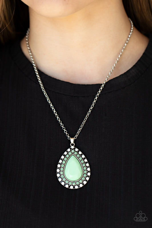 Paparazzi Accessories - DROPLET Like Its Hot - Green Necklace