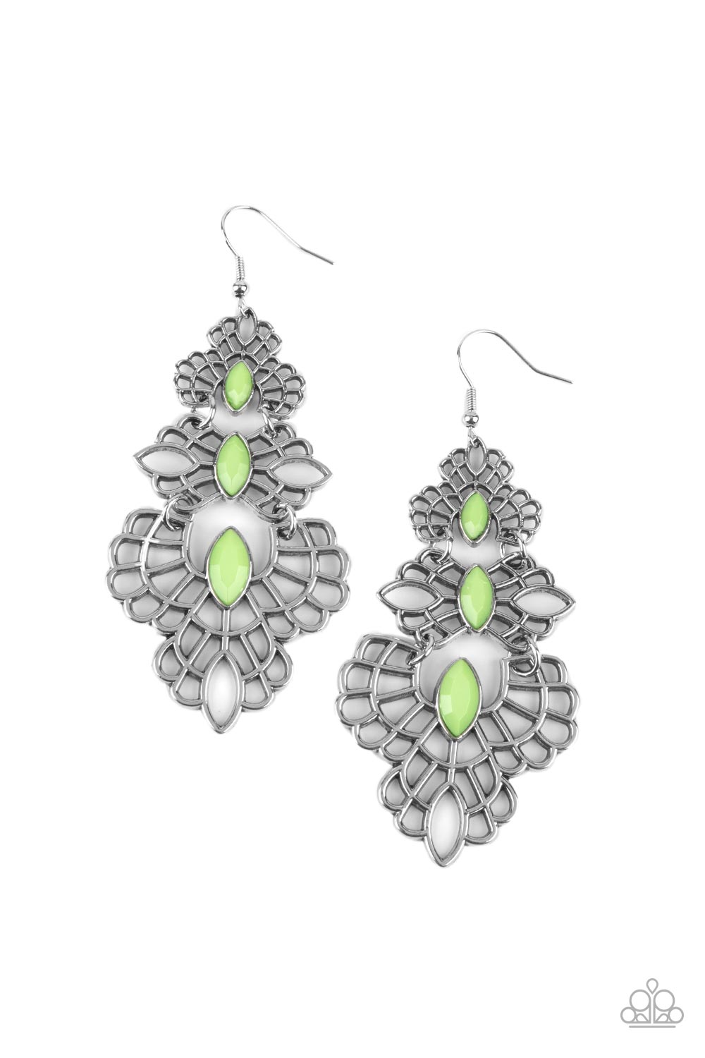 Paparazzi Accessories - Flamboyant Frills - Green Earring