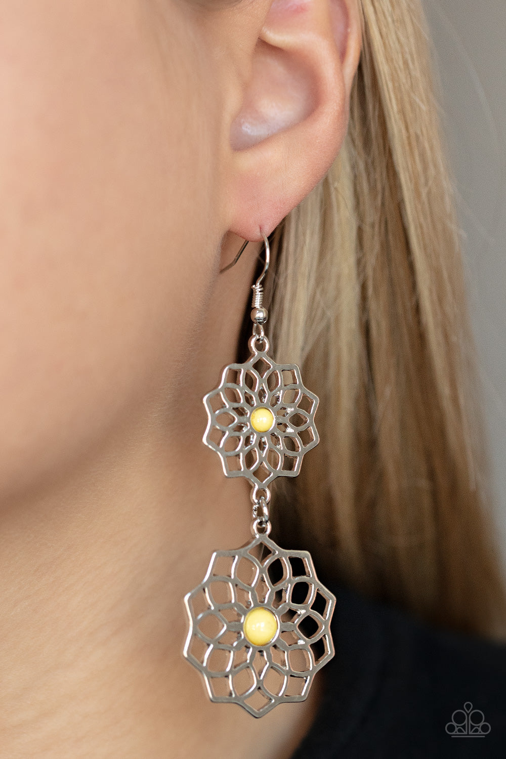 Paparazzi Accessories - Posh Posy - Yellow Earring