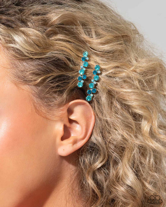 Paparazzi Accessories - Bubbly Ballroom - Blue Hair Clip