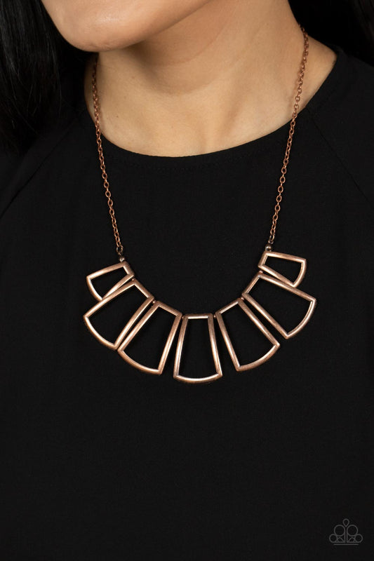 Paparazzi Accessories - Full-Fledged Framed - Copper Necklace