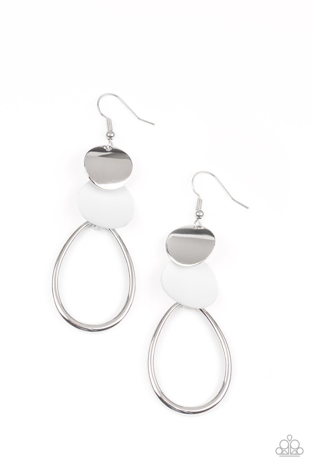 Paparazzi Accessories - Retro Reception - White Earring