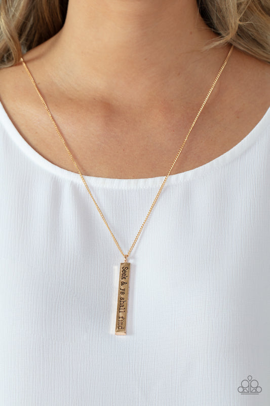 Paparazzi Accessories - Matt 7:7 - Gold Necklace