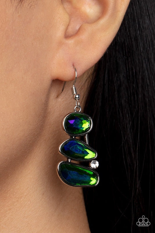 Paparazzi Accessories - Gem Galaxy - Green Earring